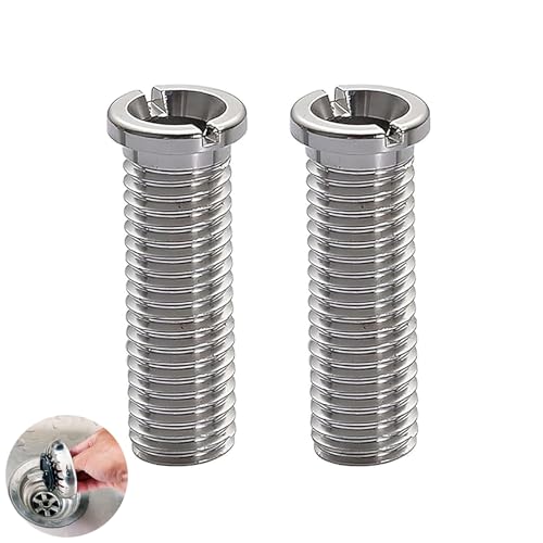 2 Stück Hohlschraube Spüle, Siebkorbventil, Siebkorb Spüle Edelstahl, Hohlschraube Für Siebkorbventilefür Ablaufgarnitur Spüle Abflusssieb Küchenspüle Schock Spüle Zubehör (45mm Silber)