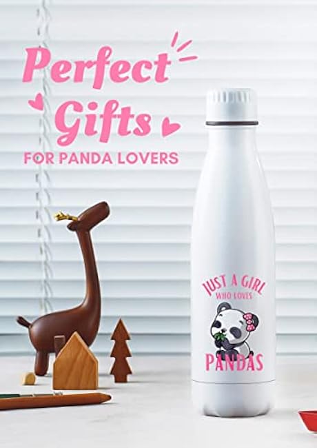 Onebttl Panda Gifts For Girls & Women, Stainless Steel Insulated Water Bottle, Kids Water bottle Double Wall Vacuum Insulated Thermo Bottle - 17oz/500ml White Just a girl who loves Pandas