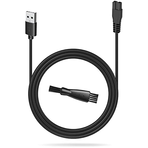 uijino MANSPOT Trimmer Charger, 5V USB Charging Cable for MANSPOT Groin Hair Trimmer, Replacement Charging Line for Electric Ball Trimmer Shaver Groomer with Cleaning Brush, 3.3ft Power Cord Cover