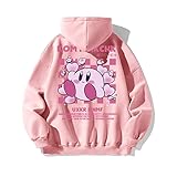DorleToro Kawaii Kirby Woman's Hoodie, Anime Cartoon Long Sleeve Pullover for Girls (Pink,Medium,US,Alpha,Medium,Regular,Regular)