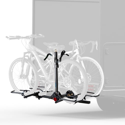 POLESTAR Bike Rack Hitch with Lock, 200 lbs Hitch Mount 2-Bike Rack, Foldable Platform Mount for E-Bike, Up to 5