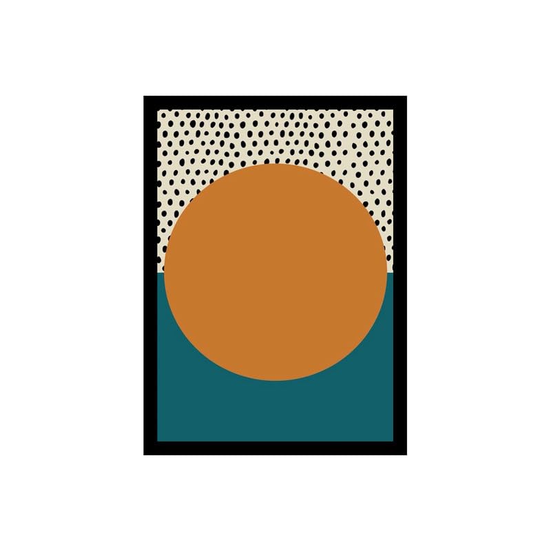 Image of BLINKART Vintage Bauhaus Retro Geometric Aesthetic Poster Gallery | Colorful Wrap Framed For Home Office Studio Living Room Modern Art Studio Decoration Abstract Shapes | (d141) | 13x10 Inch