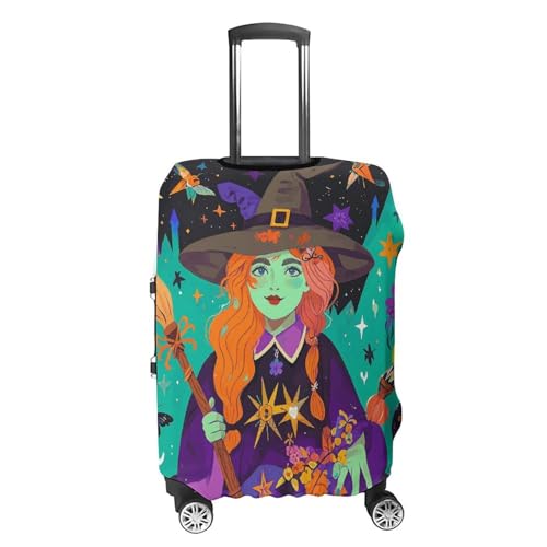 Washable Luggage Case Cover Magic Witch Witchcraft Bohemian Printed Luggage Cover Protector Elastic Suitcase Protector Anti-Scratch Suitcase Cover for Size M (22-24 inches) Luggage4