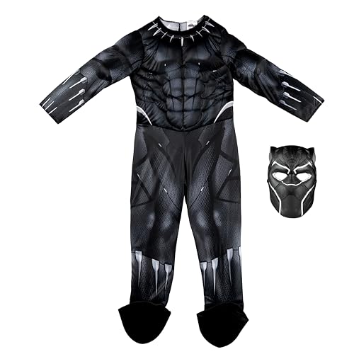 MARVEL Boys Deluxe Black Panther Costume, Kids Superhero Halloween Costume, Child - Officially Licensed3