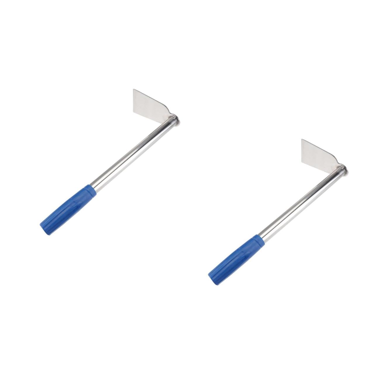 Abaodam 2 Piezas Azada De Jardinería Azada para Cavar Tierra Herramienta De Jardinería Plantar Azada Equipo De Jardinería Suministro De Jardinería Acero Inoxidable Silver