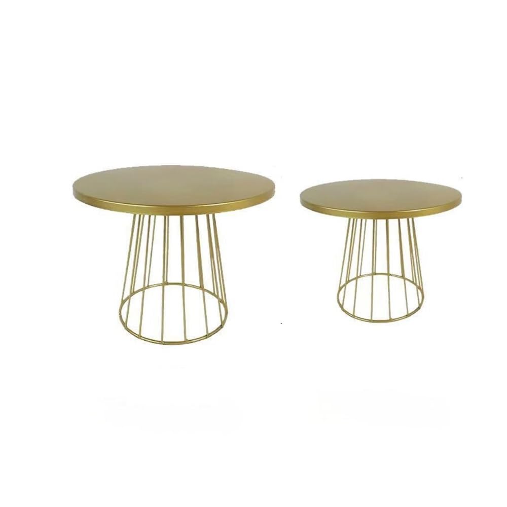 Ensemble de 2 plateaux hauts et bas décoration en métal pour buffet