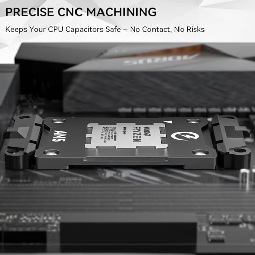 Marco de contacto AM5 - Marco seguro anti-doblez, marco fijo de seguridad AM5 y protector de CPU, corrección de presión, protección de condensadores, hebilla de CPU de ajuste completo para AMD AM5 Ryzen, compatible con enfriadores para CPU miniatura 4