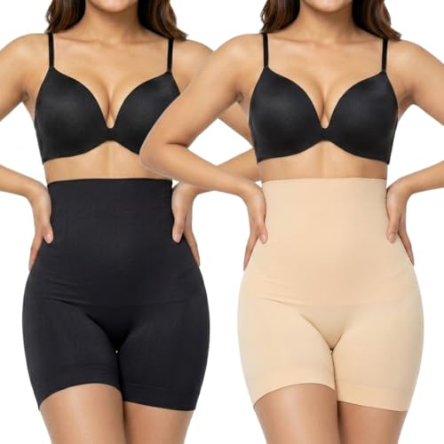 Image of NINGMI Women's High Waist Tummy Control Shapewear Shorts - Seamless Body Shaper Panty, Thigh Slimmer, Comfortable Stretch Slimming Shaper (Free Size M to 4XL)