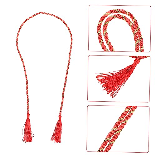 Vintage Japanese Yukata Waistband Tassel Ornament Decorative Kimono Dress Accessory for Women Chic Red Waist Belt for Weddings Proms and Costume Parties4
