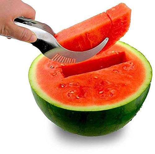 The Bling Stores Stainless Steel Watermelon Fruit Dig Corer Cutter & Server-Steel