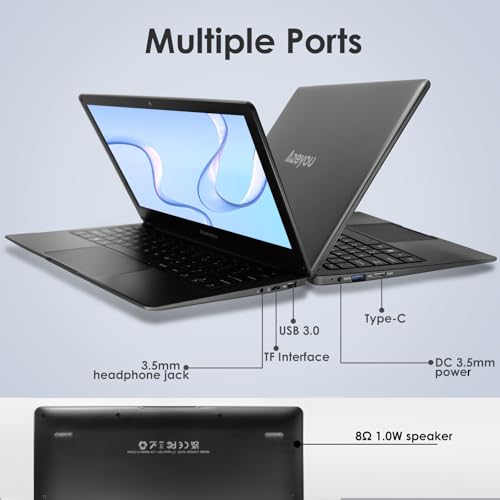 Image of Azeyou Laptop, Mini Laptop 11.6'' HD Display, Student Laptop with 4GB RAM & 128GB eMMC, 4000mAh, BT4.2, N4020C Dual Core - UP to 2.8GHZ, OS 11 Pro, Dual-Band WiFi, Black
