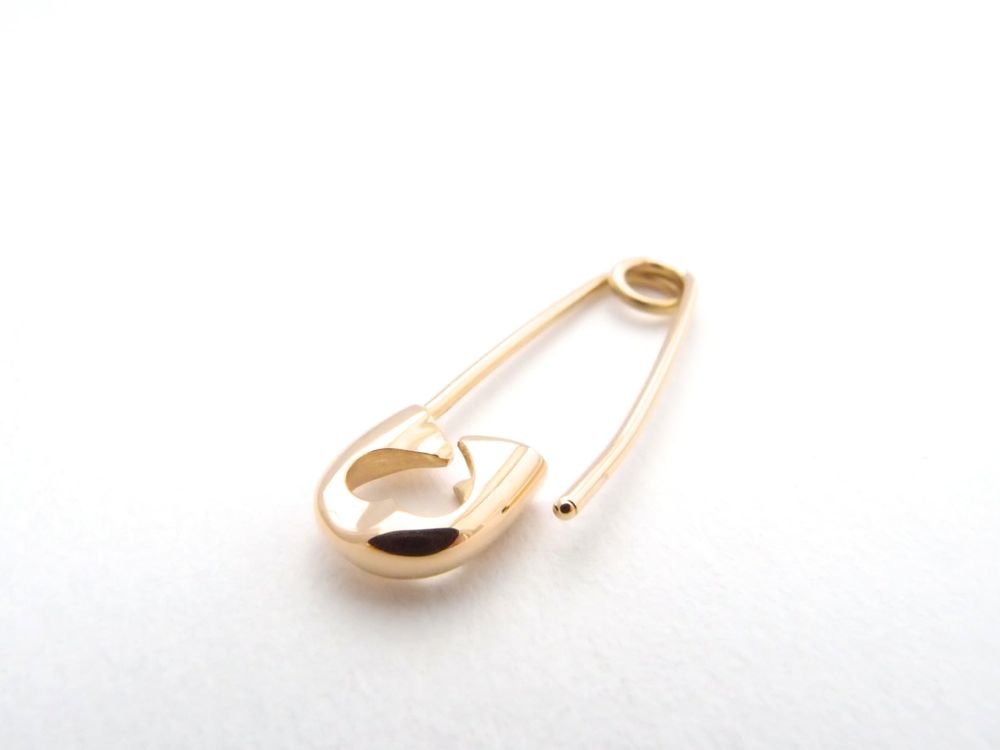 Amazon.co.jp: K18安全ピン シングルピアス ハートホール 【G2MIX