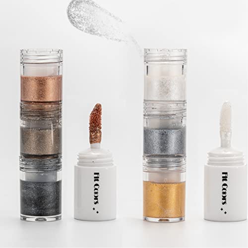 Miaritick 6 Colors Liquid Eyeshadow Set, Smoky Makeup Eyeshadow, Metallic Eyeshadow Glitter Gel, Waterproof Smokey Makeup Kit, Multi Purpose Shimmer Glitter For Lip Gloss And Nail Art #TOP3