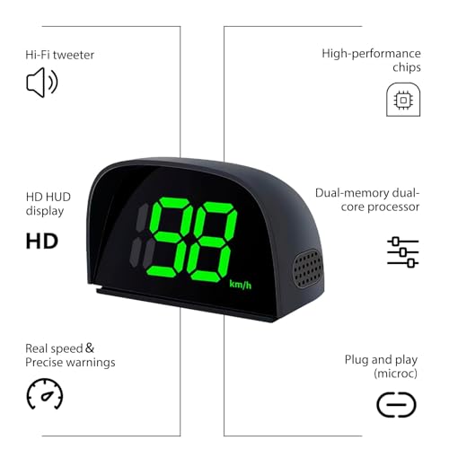 Digitaler GPS Tachometer für Auto HUD Display Geschwindigkeitsmesser mit Sonnenblende Auto-Tacho für Präzise Geschwindigkeit für Auto Elektroroller Plug-and-Play-Tachometer