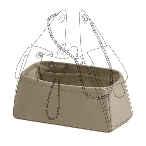 DGAZ Organizador de bolsa de seda para 25 bolsas Chanel, organizador de bolsa macio e sedoso, bolsa de mão de luxo e modelador de bolsas (Gris Tourterelle, mini)