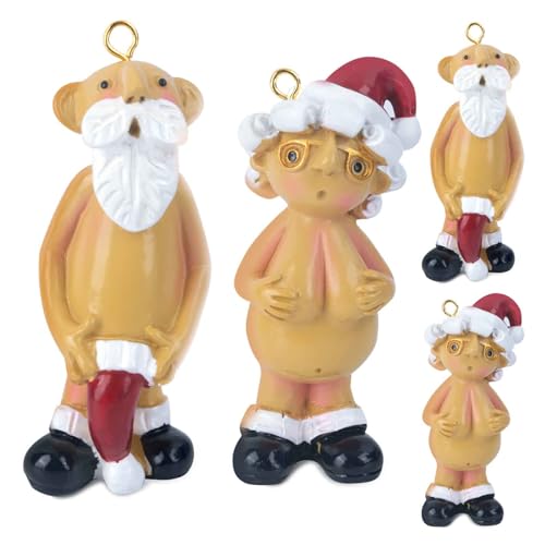 AWAVM 4 x Weihnachtsdekorationen, frecher Weihnachtsmann, Ornament,...