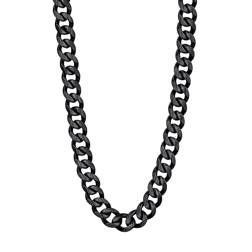 U7 Cuban Link Chain Necklace, Stainless Steel/Black/Gold Plated Chunky Curb Chain Necklace for Men Women, 14-30 Inches, 3/6/9/12 mm Width 18 Inches l.