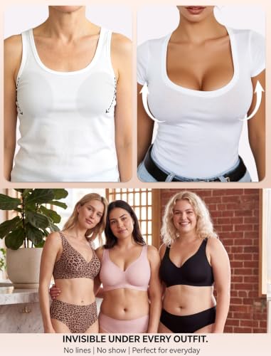 Wireless Jelly Bras for Women, Seamless Deep V T-Shirt Bralette - Image 5