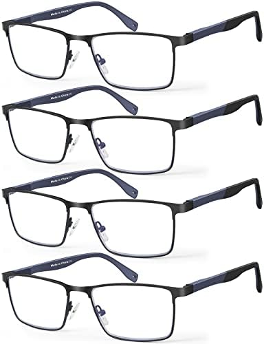 FelixAim Reading Glasses for Men, Blue Light Blocking Metal Readers Men, Lightweight Full Frame Eyeglasses with Spring Hinge