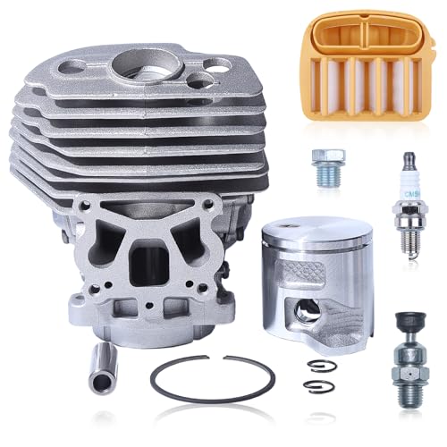 Gubeter 43mm Kit de Piston de Cylindre pour Husqvarna 545 550 550XP et pour Jonsered CS2252, Filtre à air et Bougie d'allumage, Soupape de Décompression,...