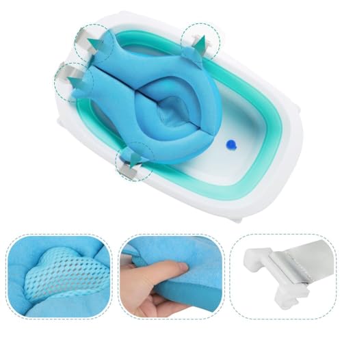 Image of Baby Bath Seat Support Net Soft Infant Bathing Seat Support Mat Suspension Shower Pad Adjustable Non-Slip Newborn Bathtub Sling Mat Baby Sink Bather Tub Shower Net Bathtub Sit Up Mesh 0-6 Month