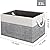 Fab totes Storage Bins [3-Pack], Foldable Storage Baskets for Organizing Toys, Books, Shelves, Closet, Large Storage Box with Rope Handles, Sturdy Organizer Bins, White & Grey