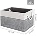 Fab totes Storage Bins [3-Pack], Foldable Storage Baskets for Organizing Toys, Books, Shelves, Closet, Large Storage Box with Rope Handles, Sturdy Organizer Bins, White & Grey