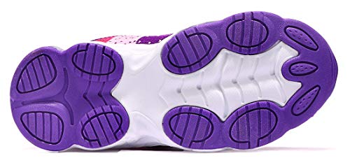 Vivay Sneakers for Girls Lightweight Athletic Sports Running Shoes Breathable Tennis Shoes (1d-Purple,Size 12.5 Little Kid)