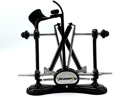 Warthog V-Sharp A4 Knife Sharpener, Professional Sharpener, Ideal for Home Cooks, Chefs, Fishermen, Hunters, 325 Grit Diamond Rods with Adjustable Angles, Metal Frame Construction, Black