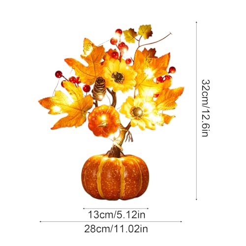 Lovskoo Fake Pumpkin Decor, Pumpkin Tree Light Fall Centerpieces for Tables - image 2