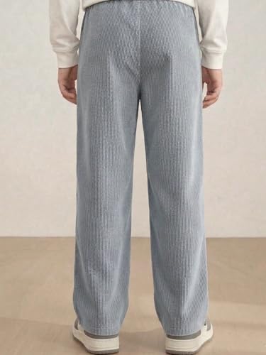 Image of Lymio Junior's Pants for Boys | Relaxed Fit Casual Baggy Corduroy Trousers | Boys Wide Leg Streetwear (SSK-08-10)
