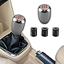 Car Gear Shift knob, Manual Transmission Shift Knob, Car Gear Lever Stick Shift Handle with Adapters, Aluminum Shift Knob, 5 Speed Shifter Knob Gear Shift Lever Head Fits Most Manual Vehicle (Sliver)
