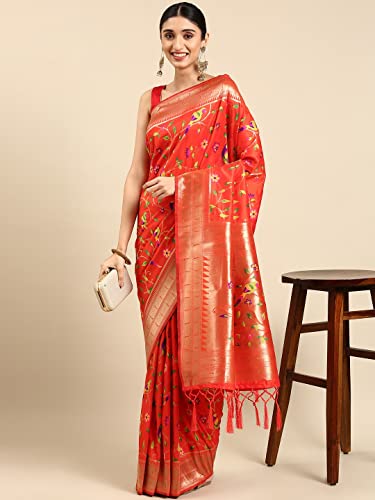 Panzora orange kanchipuram silk saree – image 3
