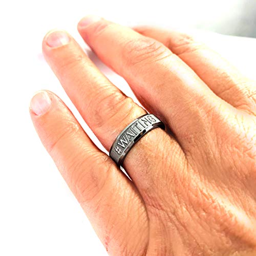 FORGIVEN JEWELRY Waiting Frosted Stainless Steel Ring2