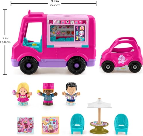 image for Fisher-Price Little People Barbie Toddler Toy Cupcake Truck Musical Pl
