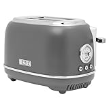 Haden Chelsea 2-Slice Wide Slot Stainless Steel Toaster with Adjustable Browning Control & Non-Slip Feet, Grey & Chrome
