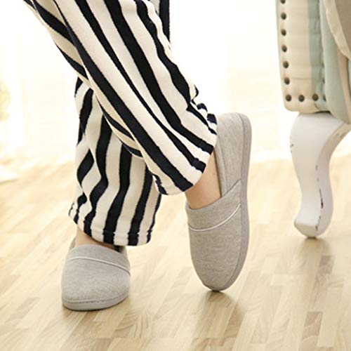 Pantufas casuais femininas confortáveis de algodão sem cadarço para casa e uso em malha lavável de a