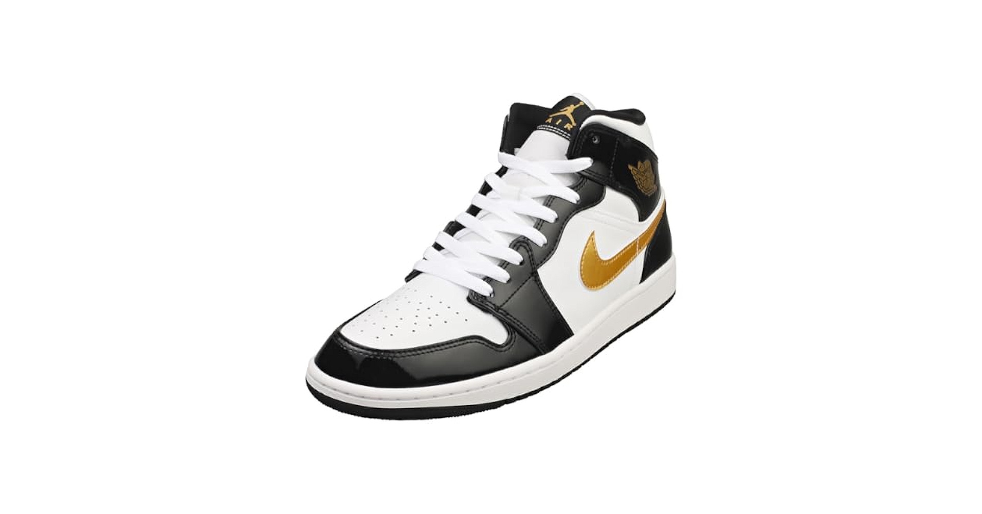 Amazon.com | Nike Mens Jordan 1 Mid Black Gold Patent