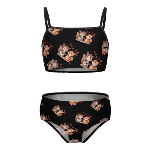 Squirrel Playing Guitar Girls Bikini Swimsuit Two Piece Bathing Suit Beach Swimwear