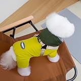 Izefia Hundemantel Haustierbekleidung Overall Winddicht Kaltes Wetter Mäntel 4 Beine Jacke Geschirr Brustgurt Warm Winter Dicke Kleidung Wasserdicht Schneedicht Baumwollmantel für Kleine Hund Katze