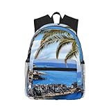 Matériau robuste et design tendance : ce sac à dos de village de pêcheurs italiens est en tissu polyester résistant à l'eau et robuste avec des fermetures éclair métalliques, assurant une utilisation sûre et durable au quotidien et en week-end. Design classique pour garder la mode durable. Vous servira bien comme sac de travail de bureau professionnel, sac à dos de retour à l'université.
