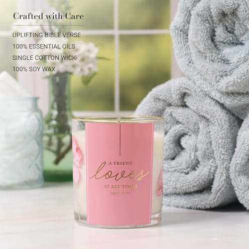 Image of Christian Art Gifts A Friend Loves Scented Candle: Soy Wax, Bible Verse