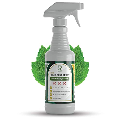 RAPIDTUFF Organic Home Pest Control Spray - Peppermint Oil - Kills & Repels, Ants, Roaches, Spiders, and Other Pests Guaranteed - All Natural - Pet Safe - (Indoor/Outdoor Spray - 16oz 