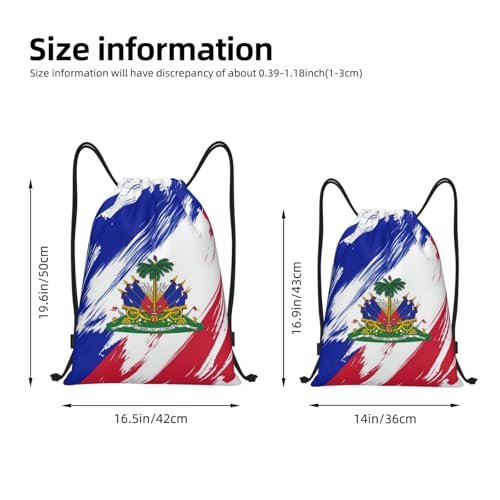 ASYG Cute Haiti Flag Adjustable Drawstring Backpack Bags Gym Sports Traveling Yoga Cinch Bag Sackpack for Women Men4