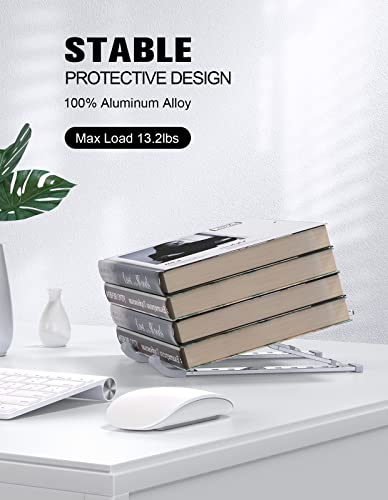 RIWUCT-Laptop-Stand-for-Desk-9-Levels-Adjustable-Ergonomic-Laptop-Riser-Holder-Aluminum-Foldable-Portable-Computer-Notebook-Stand-Compatible-with-MacBook-Air-Pro-All-Laptops-10-156-Silver