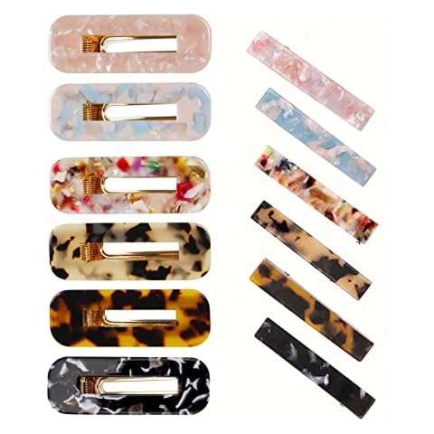 SINNKY 12PCS Acrylic Resin Hair Clips Geometric Alligator Hair Clips Non-Slip Large Barrettes for Women Ladies Hair Accessories Cover