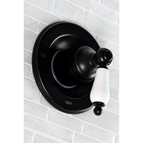 Grifería para bañera y ducha Kingston KB660PL, acabado mate negro, colección vintage, doble manija, construcción de latón de alta calidad para durabilidad y fiabilidad miniatura 2