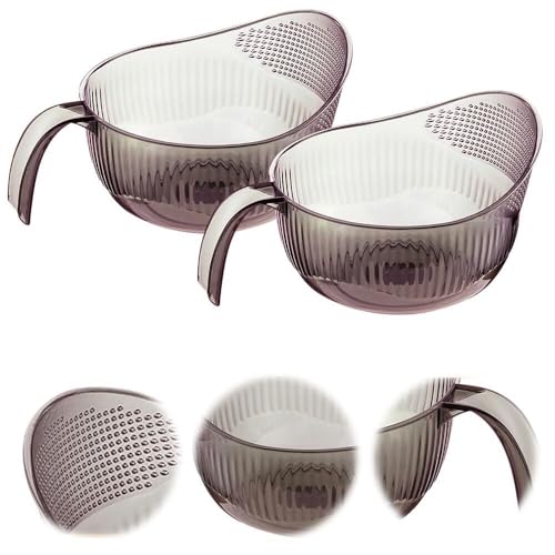 Cuenco, colador para lavadora de arroz, cesta de drenaje multifuncional, embudo de drenaje de cocina con escurridores laterales para limpiar frutas, arroz, herramienta de cocina