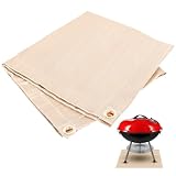 UMONIE 20'x 20' Fire Pit Mat - Fireproof & Heat Resistant Wood Stove Mat for Deck, Patio, Lawn - Fiberglass Insulation Floor Protector for Camping, BBQ, Tent Stoves