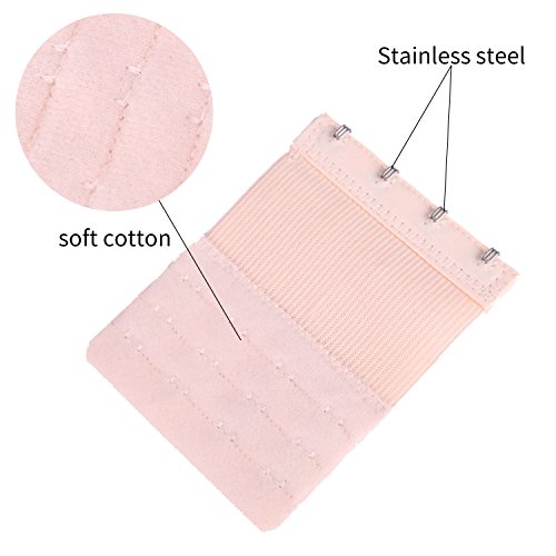 Image of Senkary 4 Pieces Bra Extenders 4 Hooks 3 Rows Elastic Bra Strap Extension for Women